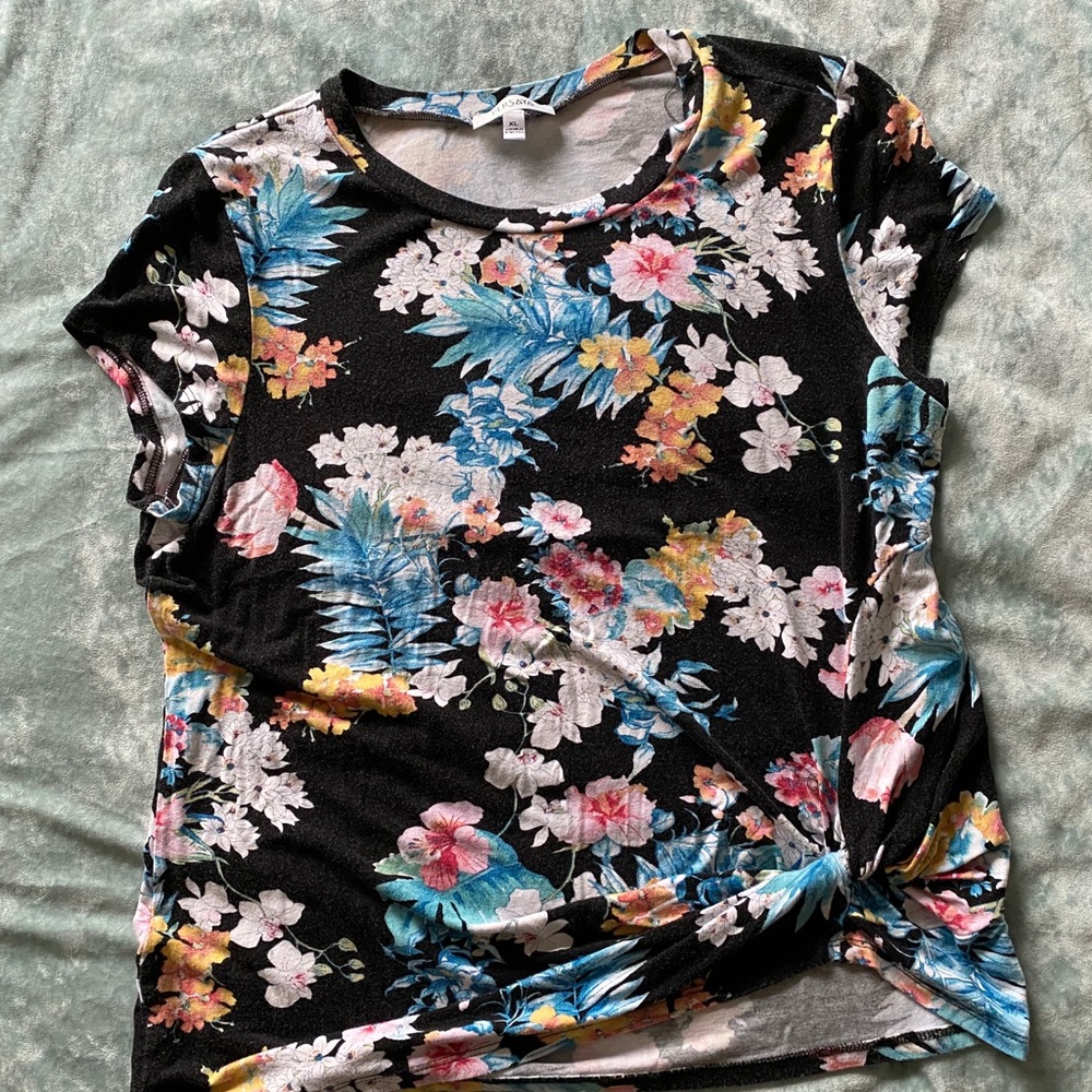Black Floral Top